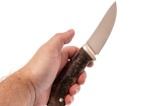 Шкуросъёмный нож Воронёнок, сталь M398, рукоять карельская береза