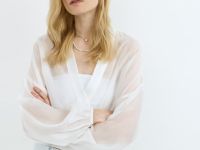 Блузка из лиоцелла с запахом, Белый