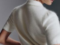 Джемпер поло из пряжи с ангорой, Белый