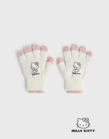 Розовые перчатки с принтом Hello Kitty для девочки Глория Джинс