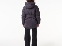 Женский короткий пуховик Lacoste с поясом и высоким воротом
