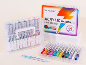Набор маркеров акриловые Languo, 24 цвета, пластиковый бокс