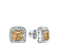 Пусеты из серебра с цитринами э0673пс04250361