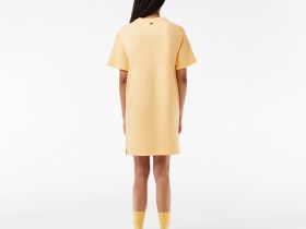 Трикотажное платье Lacoste с коротким рукавом оверсайз