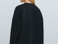 Объёмный свитшот с принтом и стопперами, Черный