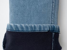 Брюки текстильные джинсовые утепленные флисом для девочек