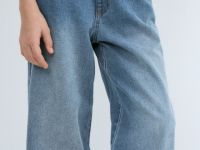 Широкие джинсы для девочек, Синий