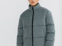 Утеплённая куртка с воротником-стойкой, Серый