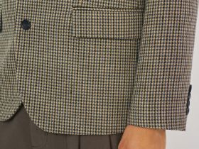 Однобортный пиджак из смесовой шерсти, Коричневый