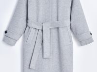 Пальто из шерсти и шелка с отложным воротником