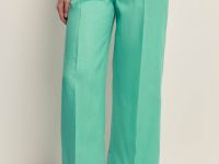 Брюки из конопляной ткани широкого кроя