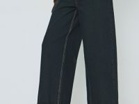 Широкие джинсы с подворотами, Синий