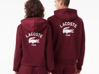 Хлопковая толстовка - худи Lacoste унисекс с капюшоном