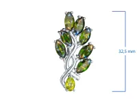 Серьги из серебра с хризолитами и хромдиопсидами э0665сг01260365