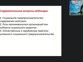 Международный вебинар "Социальное предпринимательство и некоммерческие организации в социальной сфере"