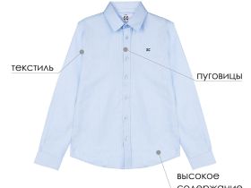 Сорочка текстильная для мальчиков (regular fit)