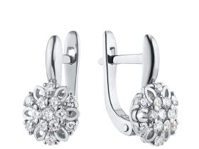 Серьги из белого золота с бриллиантами э4001сг10170800