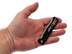 Складной нож Sanrenmu Partner, сталь 12C27, компактный мультитул с ножницами, рукоять нержавеющая сталь черная