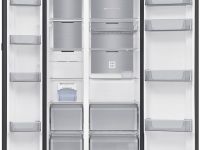 Холодильник Samsung Side-by-Side с автоматически открывающимися дверьми, 646 л Черное стекло