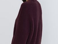 Кардиган из пушистой пряжи на пуговицах, Фиолетовый