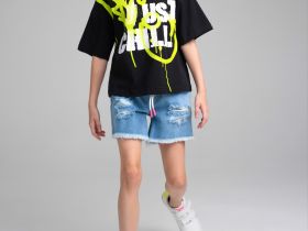 Фуфайка трикотажная для девочек (футболка)