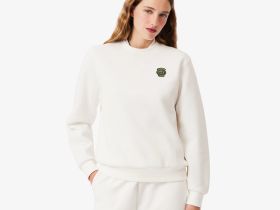 Женский свитшот Lacoste с круглым вырезом и нашивкой