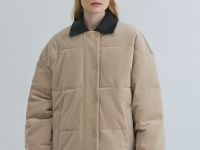 Утеплённая куртка из вельвета, Бежевый