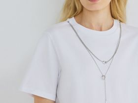 Футболка с декором на горловине, Белый