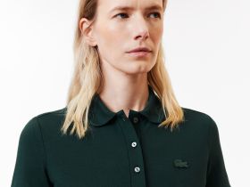 Женское поло Lacoste приталенного кроя из эластичного хлопка