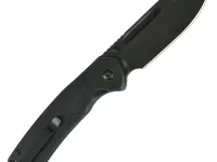 Складной нож CJRB Pyrite Bowie, сталь AR-RPM9 Black Stonewash, рукоять Stainless Steel черная