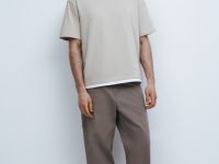 Текстурные брюки с накатом, Серый