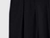 Прямые брюки со складками, Черный