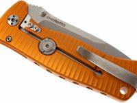 Нож складной LionSteel SR2A OS Mini, сталь Uddeholm Sleipner® Satin Finish, рукоять алюминий (Solid®), оранжевый