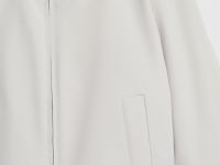 Утеплённый бомбер с отложным воротником, Белый