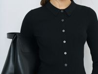 Кардиган в рубчик, Черный