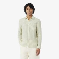 Мужская льняная рубашка Lacoste в полоску