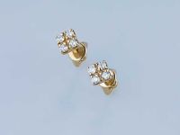 Пусеты из желтого золота с бриллиантами э0301пс12123400