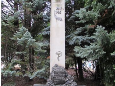 Памятник личному составу санитарно-эпидемиологической лаборатории Черноморского флота, 1976 г. Автор полковник В.С. Серебрянский