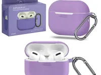 Чехол Protective Case для AirPods Pro 2 силиконовый с карабином (лавандовый)