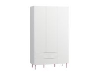 Распашной шкаф Изи 3-130x220 Белый/Розовый
