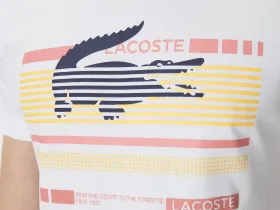 Мужская приталенная Футболка Lacoste приталенного кроя с круглым вырезом