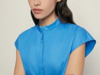 Платье из хлопка с воланом и акцентной талией