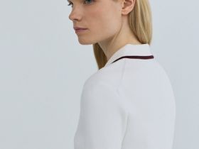 Джемпер с воротником поло на молнии, Бежевый