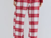 Пижамные брюки в клетку из фланели, Красный