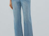 Укороченные прямые джинсы, Голубой