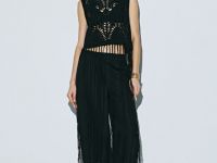 Топ кроше с бахромой, Черный