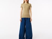 Женская хлопковая футболка Lacoste классического приталенного кроя