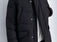 Однобортное пальто с капюшоном