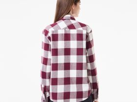 Женская хлопковая рубашка Lacoste в клетку