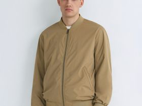 Бомбер на молнии, Бежевый